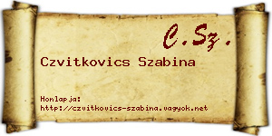 Czvitkovics Szabina névjegykártya